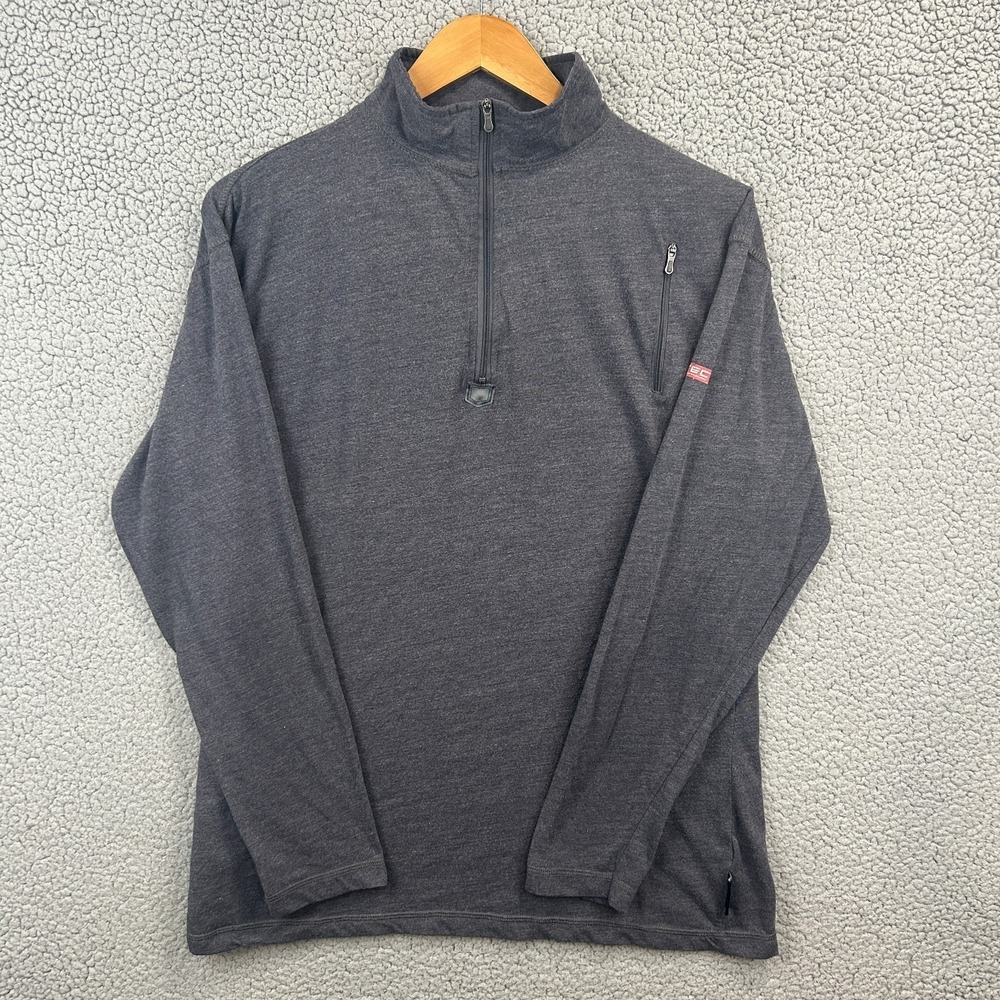 SCOTTeVEST SeV SJ QZIP TEC Pullover Shirt Mens Large Gray Quarter Zip